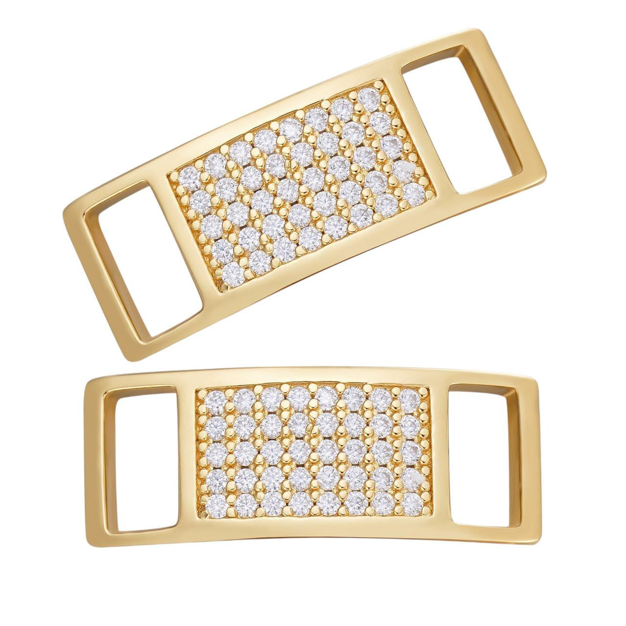 MOISSANITE Iced Out Lace Locks - 14k Gold Vermeil Over 925 Silver - Great For All Sneakers: Nike Air Force 1, Jordans, & More