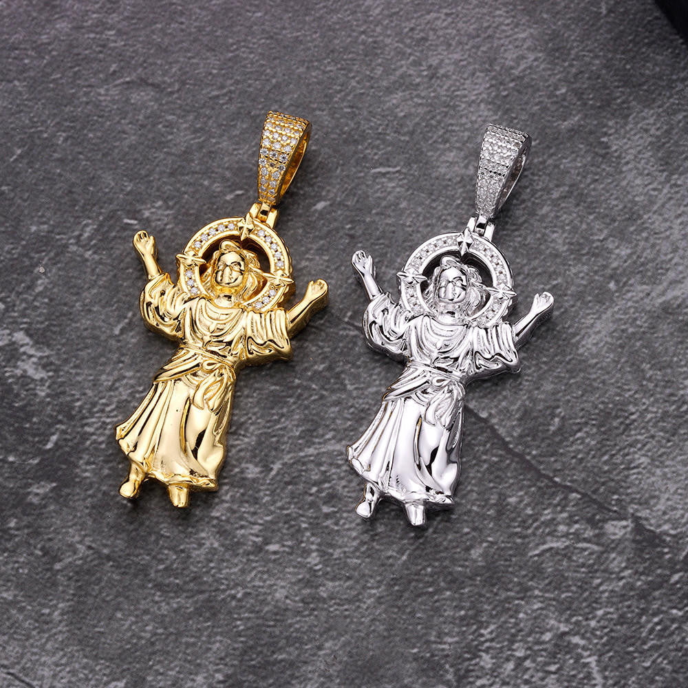 MOISSANITE Santo Niño de Atocha Baby Jesus Pendant - 14k Gold Vermeil Or 925 Silver - Medium 2"