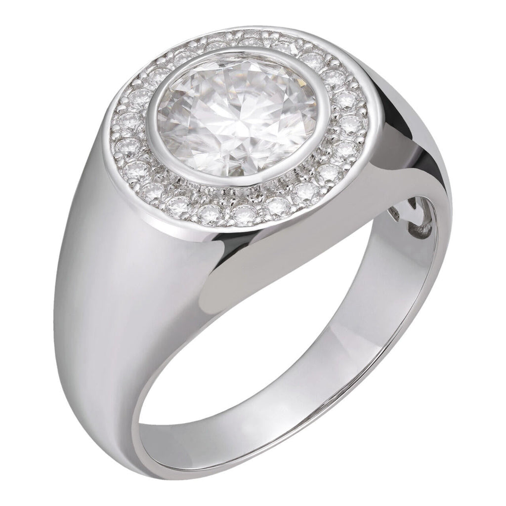 Moissanite Icy Swag Round Brilliant Cut Ring -  925 Silver