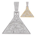 MOISSANITE Illuminati Eye Masonic Pyramid Medallion Pendant - 14k Gold Vermeil Or 925 Silver  - Medium 2.25"