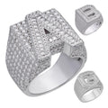 MOISSANITE Initial Letters A-Z Ring - 925 Silver