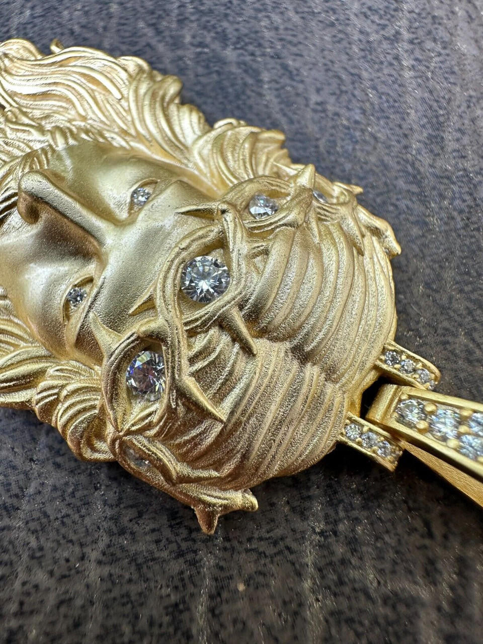 MOISSANITE #1 Bestseller Jesus Piece Pendant - Sandblasted Matte Finish 14k Gold Vermeil 925 Silver - 3 Sizes 1.5"-3"
