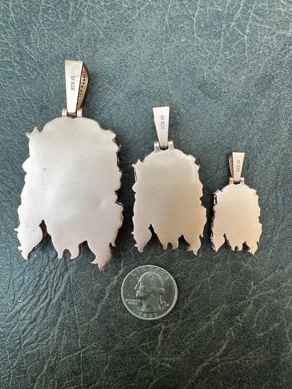 MOISSANITE #1 Bestseller Jesus Piece Pendant - Sandblasted Matte Finish 14k Rose Gold Vermeil 925 Silver - 3 Sizes 1.5"-3"