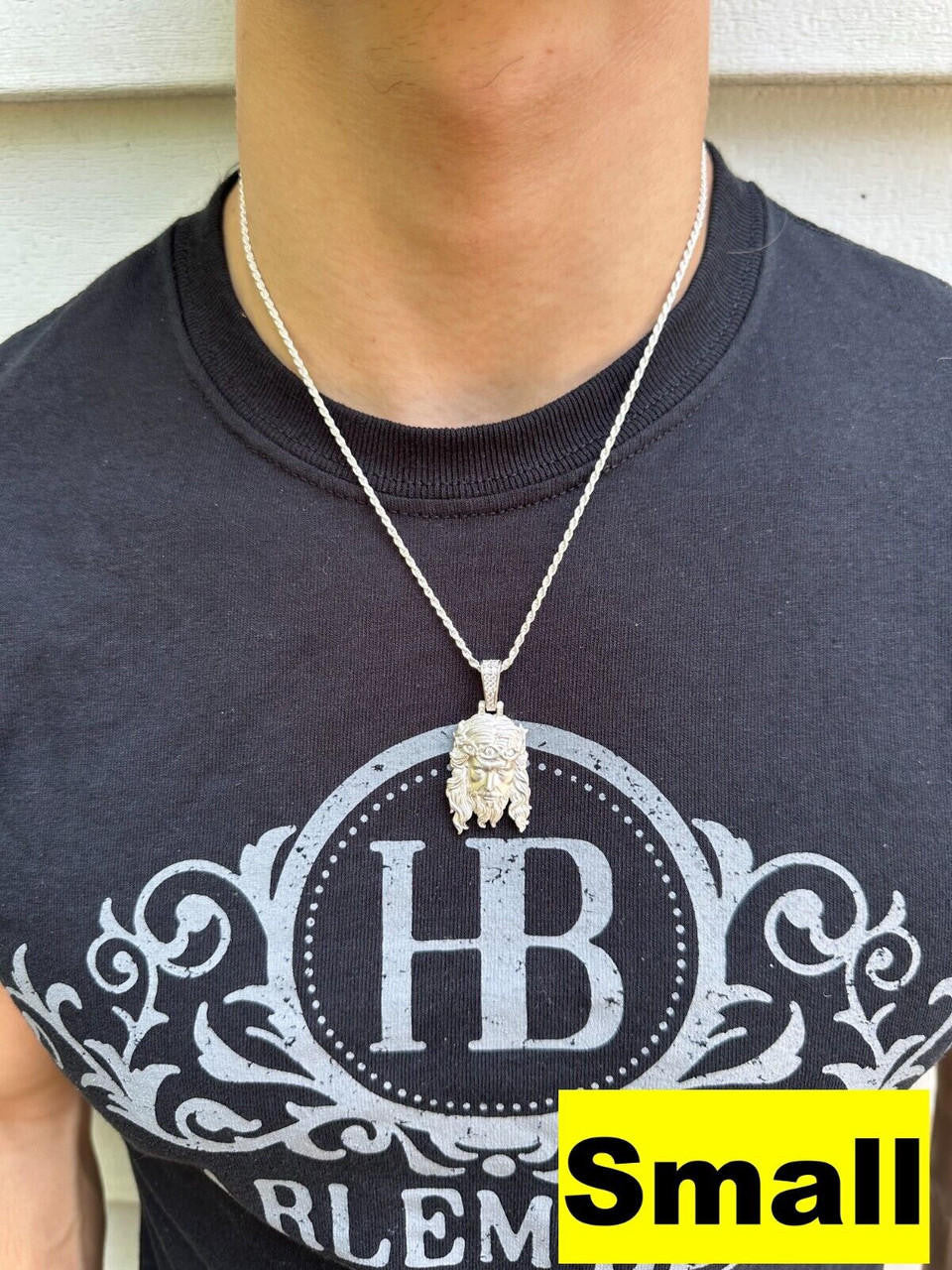 MOISSANITE #1 Bestseller Jesus Piece Pendant - Sandblasted Matte Finish 925 Silver - 3 Sizes 1.5"-3"