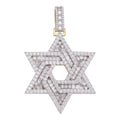 MOISSANITE Jewish Star Of David Pendant - 14k Gold Vermeil 925 Silver - 2 Sizes 1.33"-2.5"