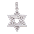 MOISSANITE Jewish Star Of David Pendant - 925 Silver - 2 Sizes 1.33"-2.5"