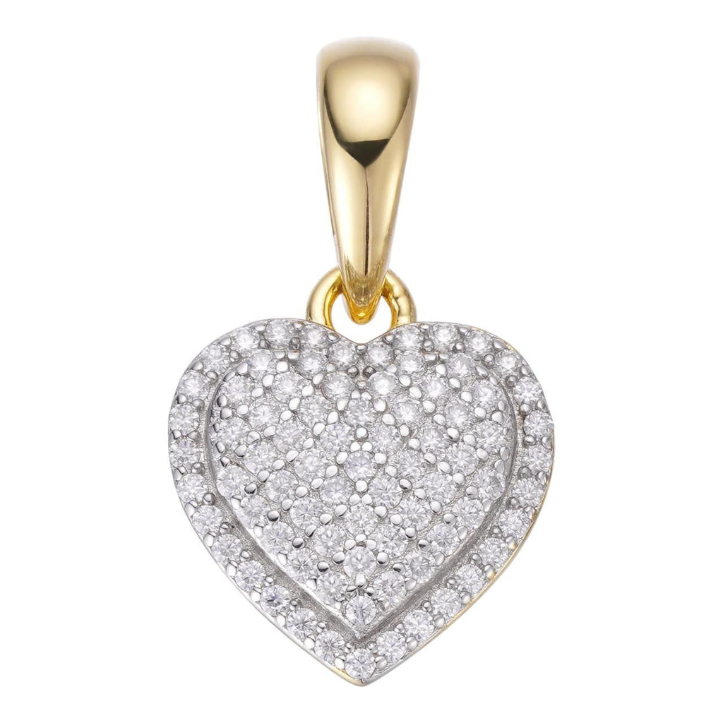 MOISSANITE Ladies Heart Shaped Love Pendant - 14k Gold Vermeil 925 Silver - 4 Sizes 0.33"-0.6"