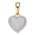 MOISSANITE Ladies Heart Shaped Love Pendant - 14k Gold Vermeil 925 Silver - 4 Sizes 0.33"-0.6"