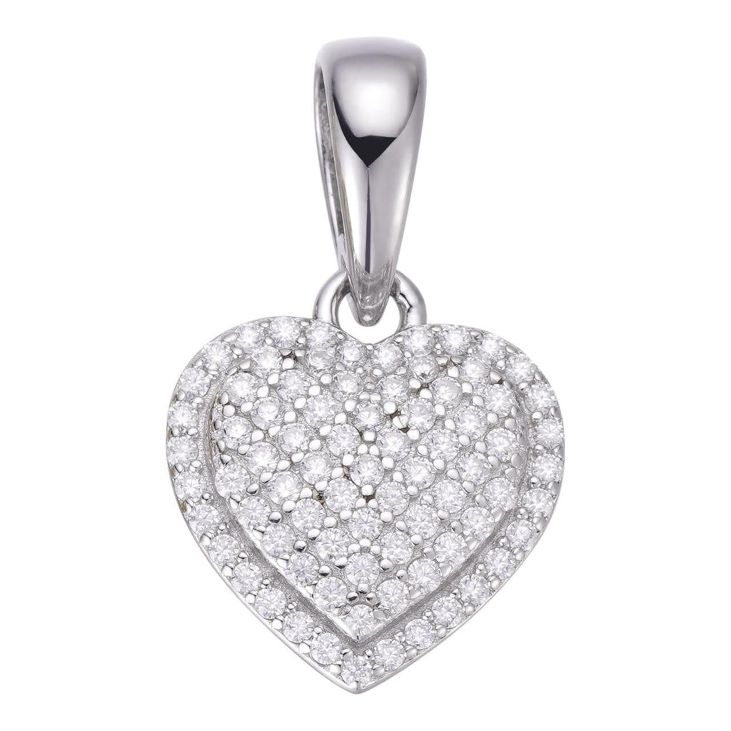 MOISSANITE Ladies Heart Shaped Love Pendant - 925 Silver - 4 Sizes 0.33"-0.6"