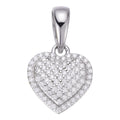MOISSANITE Ladies Heart Shaped Love Pendant - 925 Silver - 4 Sizes 0.33"-0.6"