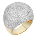 MOISSANITE Large Hip Hop Celebrity Iced Out Ring - 14k Gold Vermeil 925 Silver