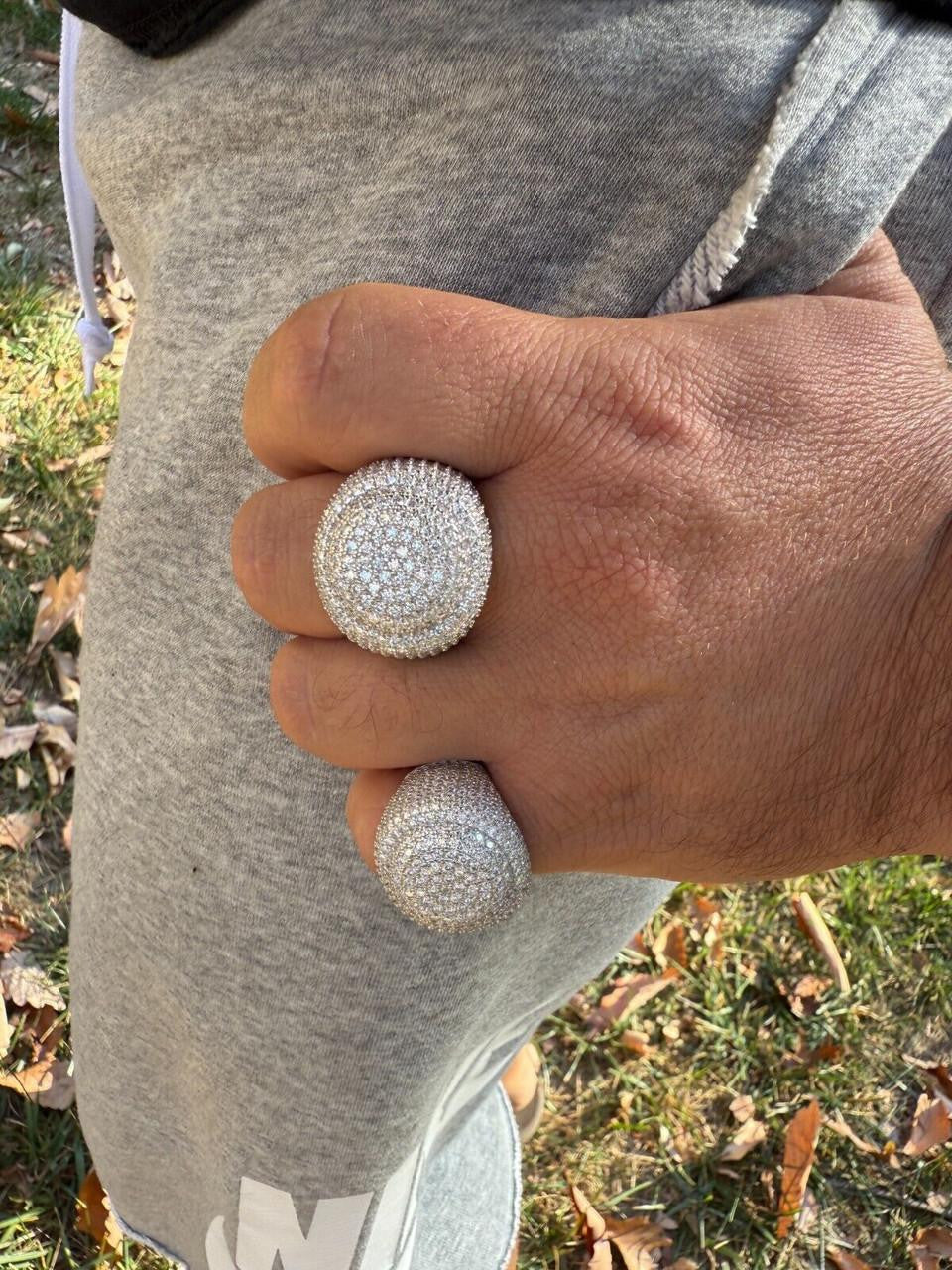 MOISSANITE Large Hip Hop Celebrity Iced Out Ring - 925 Silver