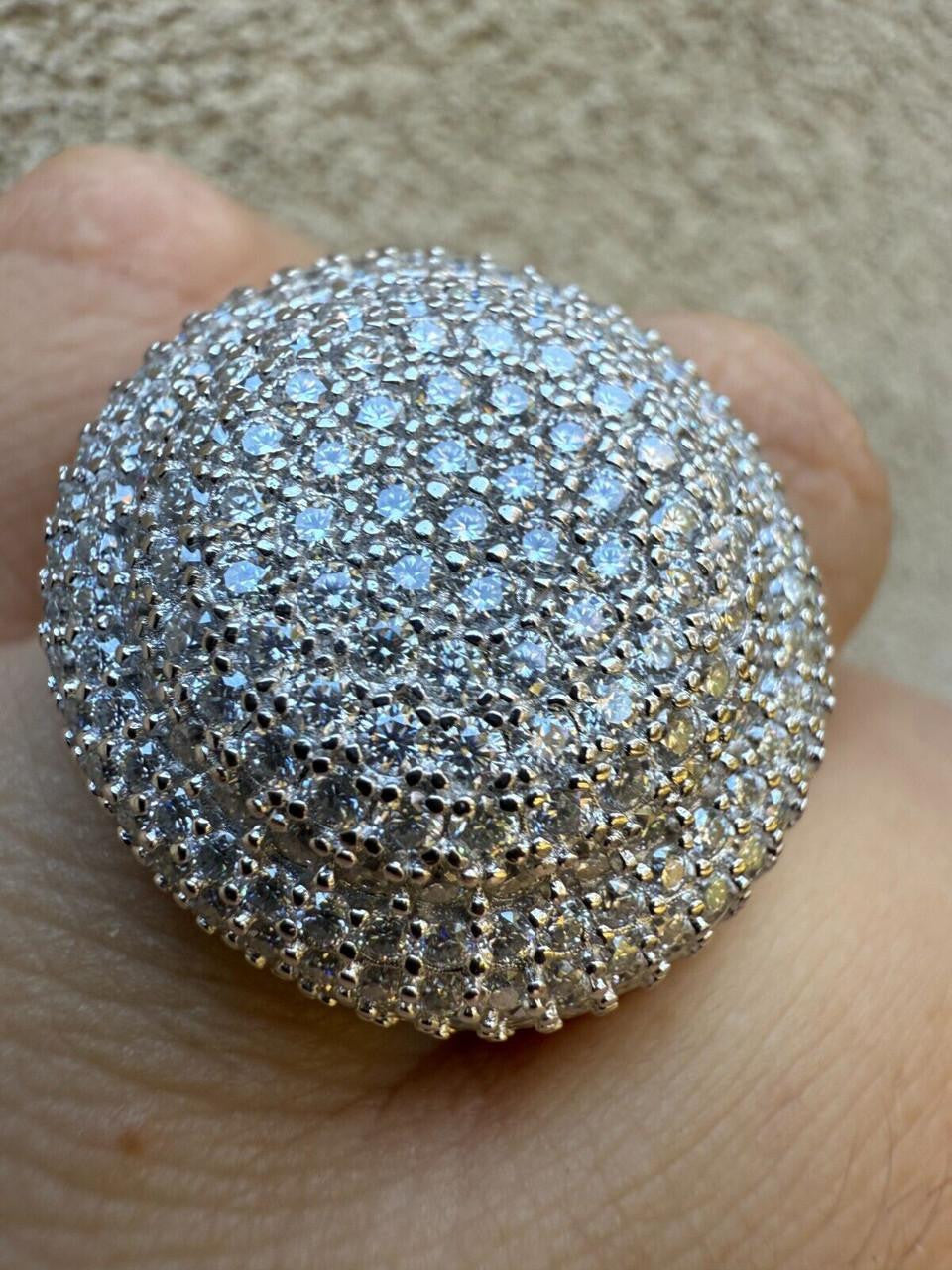 MOISSANITE Large Hip Hop Celebrity Iced Out Ring - 925 Silver