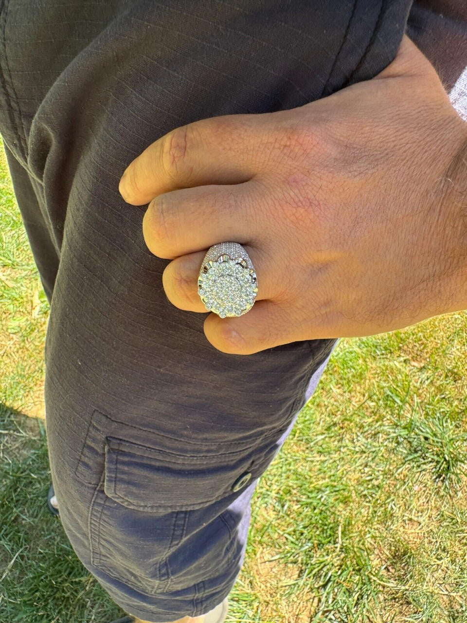 MOISSANITE Large Royal Crown Iced Out Ring - 925 Silver