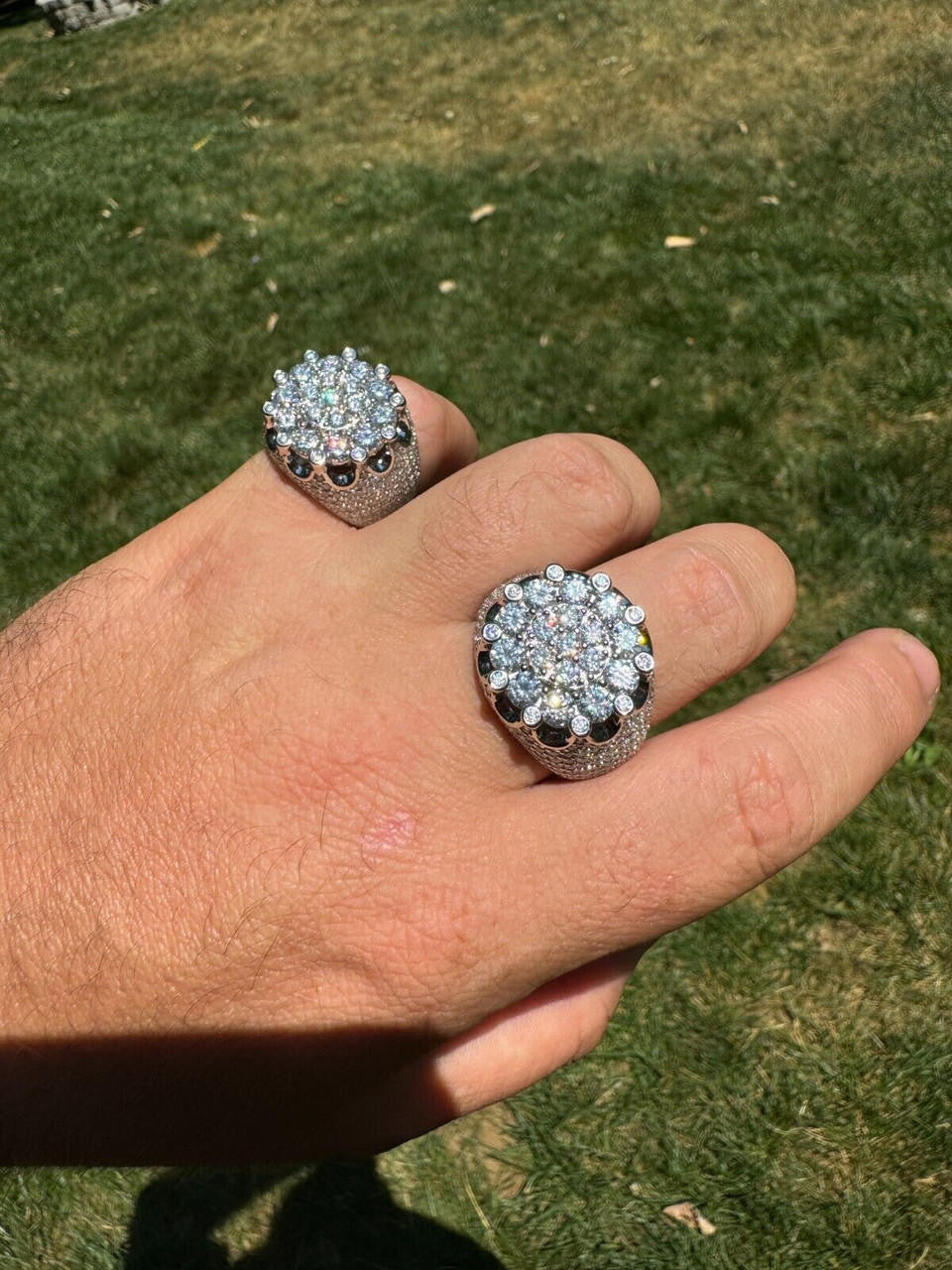 MOISSANITE Large Royal Crown Iced Out Ring - 925 Silver