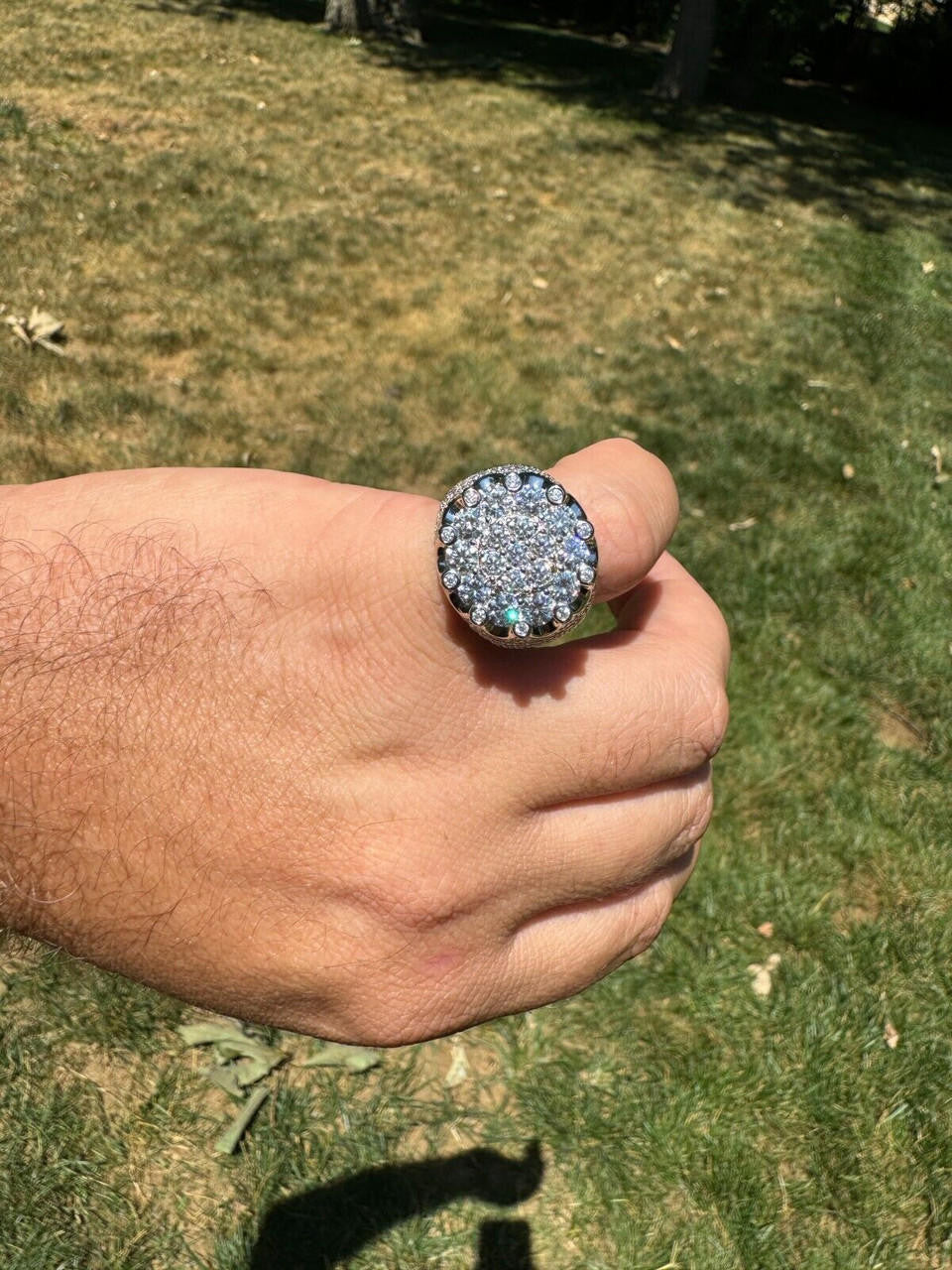 MOISSANITE Large Royal Crown Iced Out Ring - 925 Silver