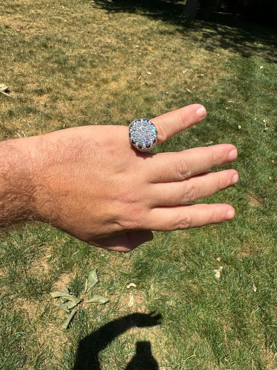 MOISSANITE Large Royal Crown Iced Out Ring - 925 Silver
