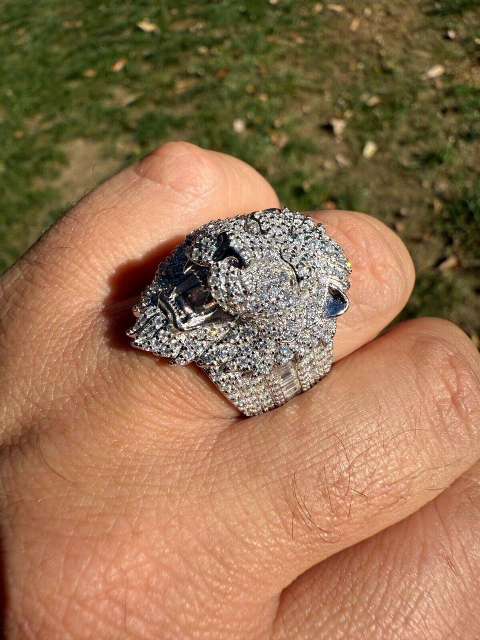 MOISSANITE Lion Hip Hop Ring - 925 Silver