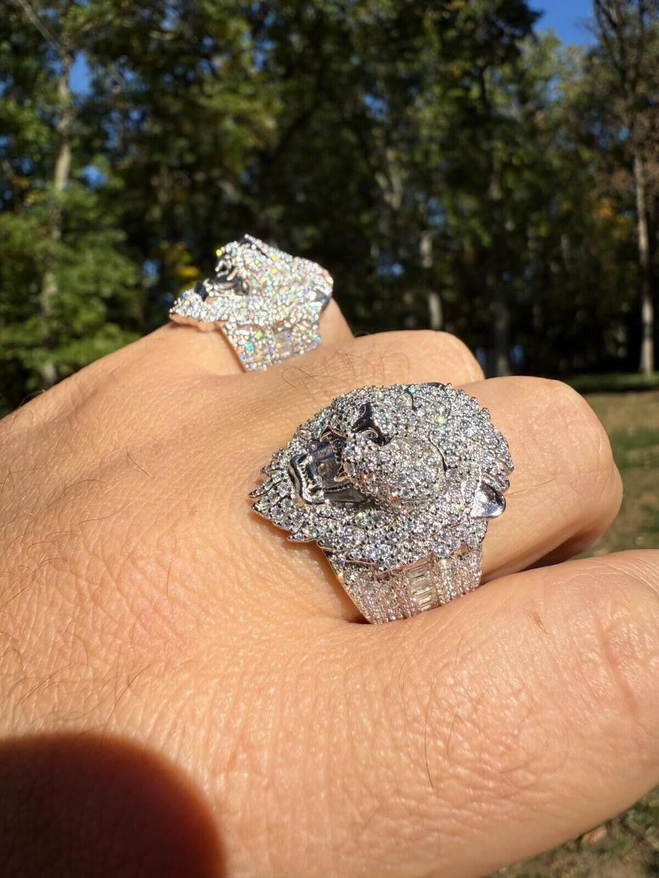 MOISSANITE Lion Hip Hop Ring - 925 Silver