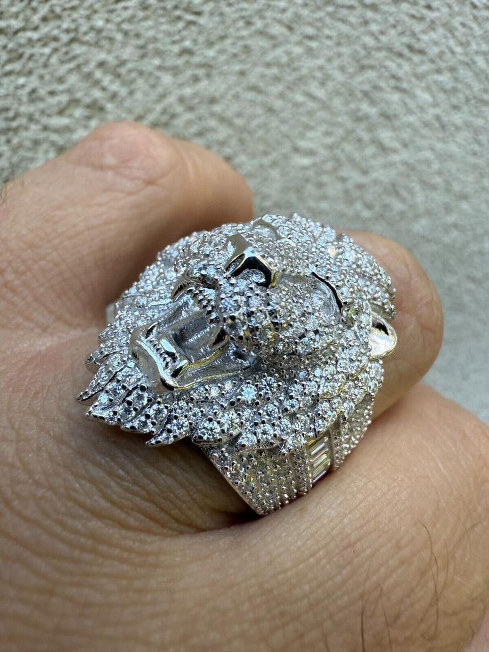 MOISSANITE Lion Hip Hop Ring - 925 Silver