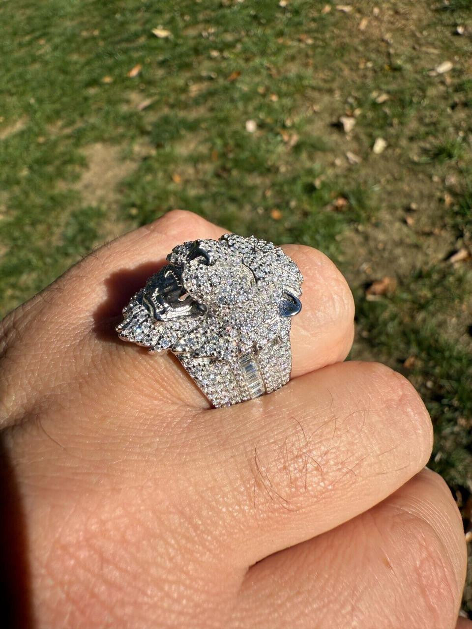 MOISSANITE Lion Hip Hop Ring - 925 Silver