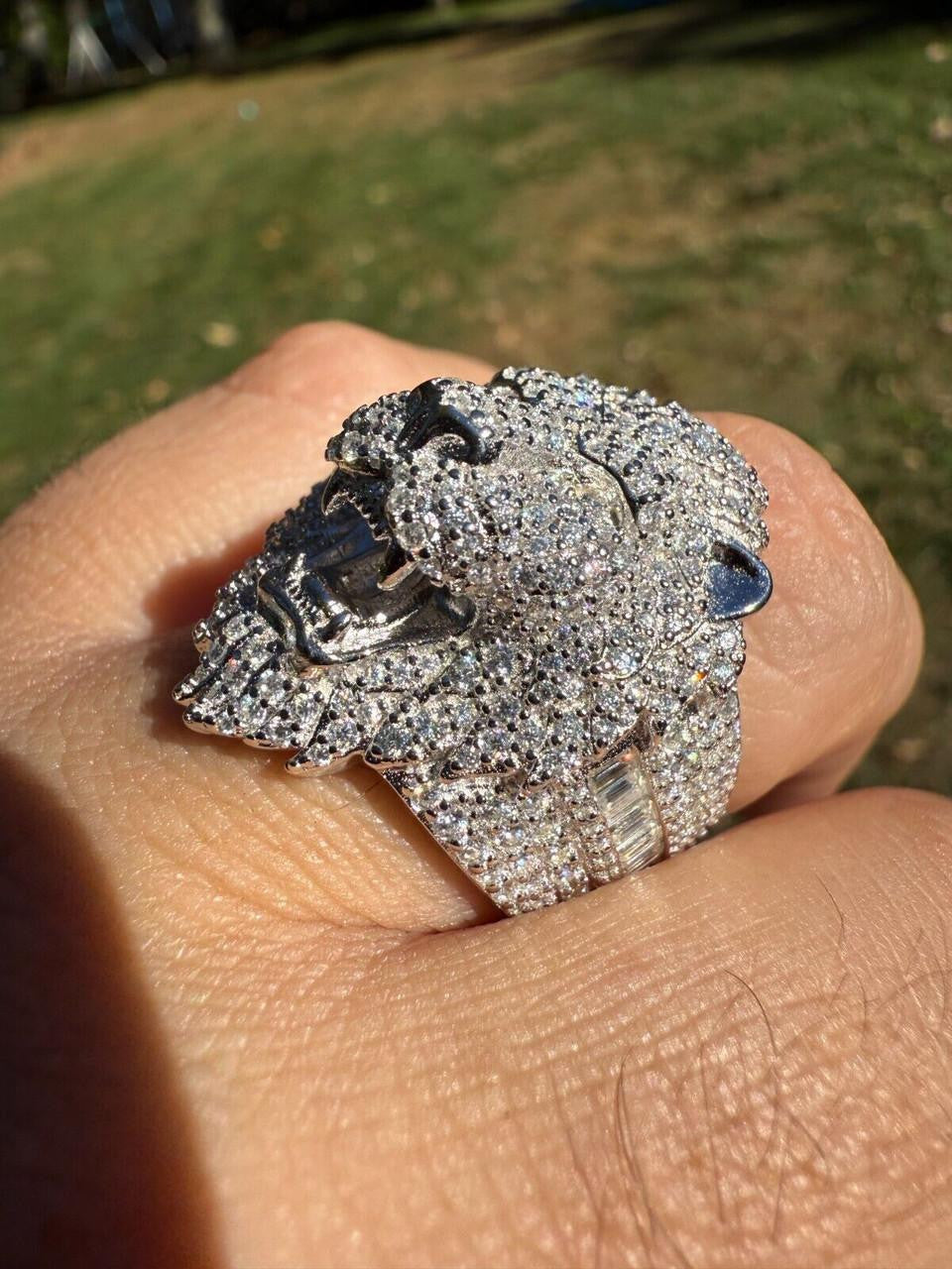 MOISSANITE Lion Hip Hop Ring - 925 Silver