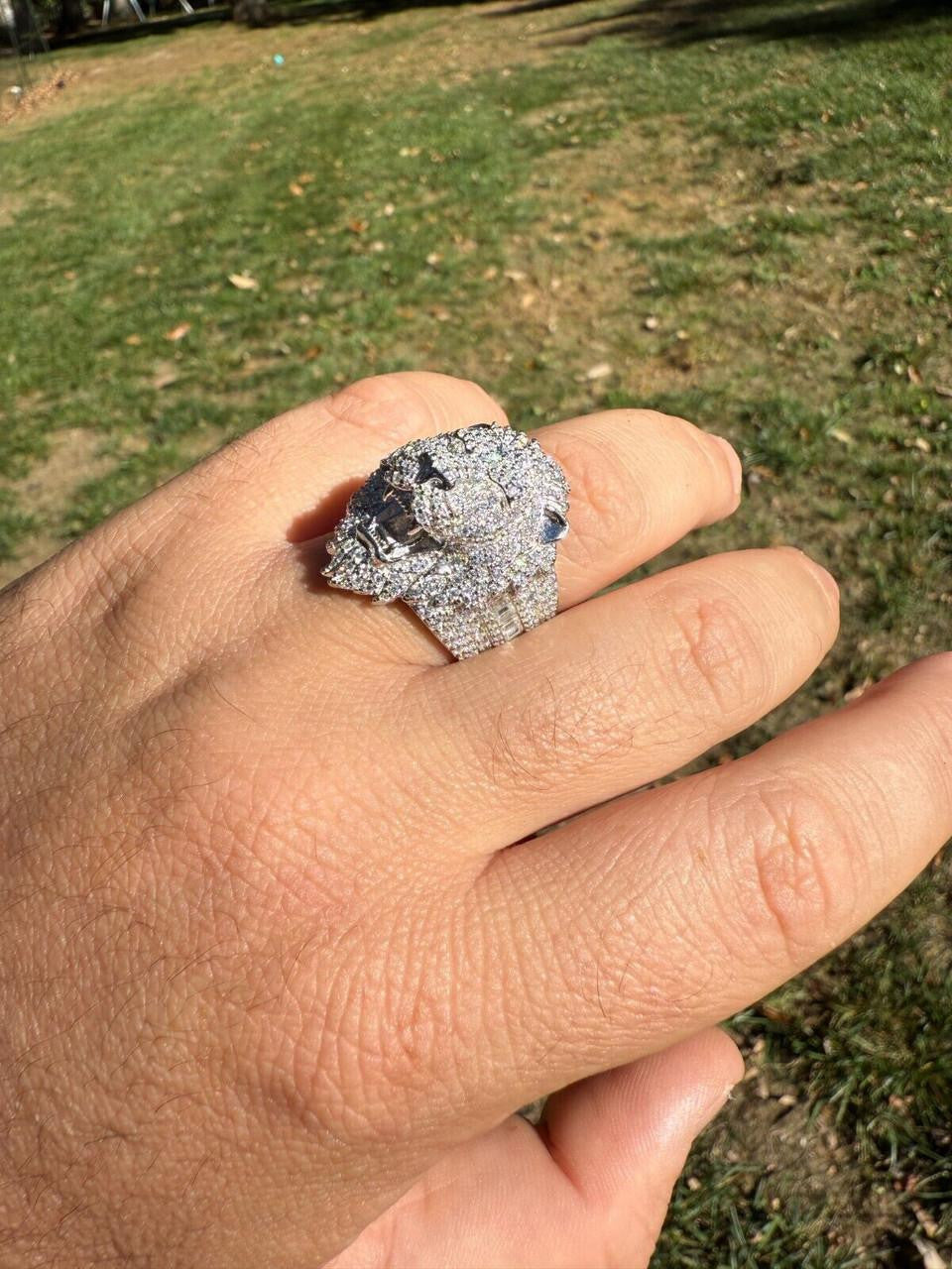 MOISSANITE Lion Hip Hop Ring - 925 Silver