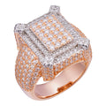 MOISSANITE Lit Legend Iced Out Ring - 14k Rose Gold Vermeil 925 Silver