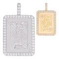 MOISSANITE Lucky King Of Diamonds Pendant - 14k Gold Vermeil Or 925 Silver - Medium 2"