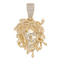 MOISSANITE Medusa Head Pendant - 14k Gold Vermeil 925 Silver - 3 Sizes 0.75"-2.5"
