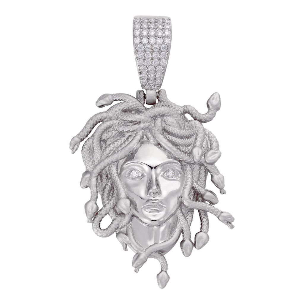 MOISSANITE Medusa Head Pendant - 925 Silver - 3 Sizes 0.75"-2.5"