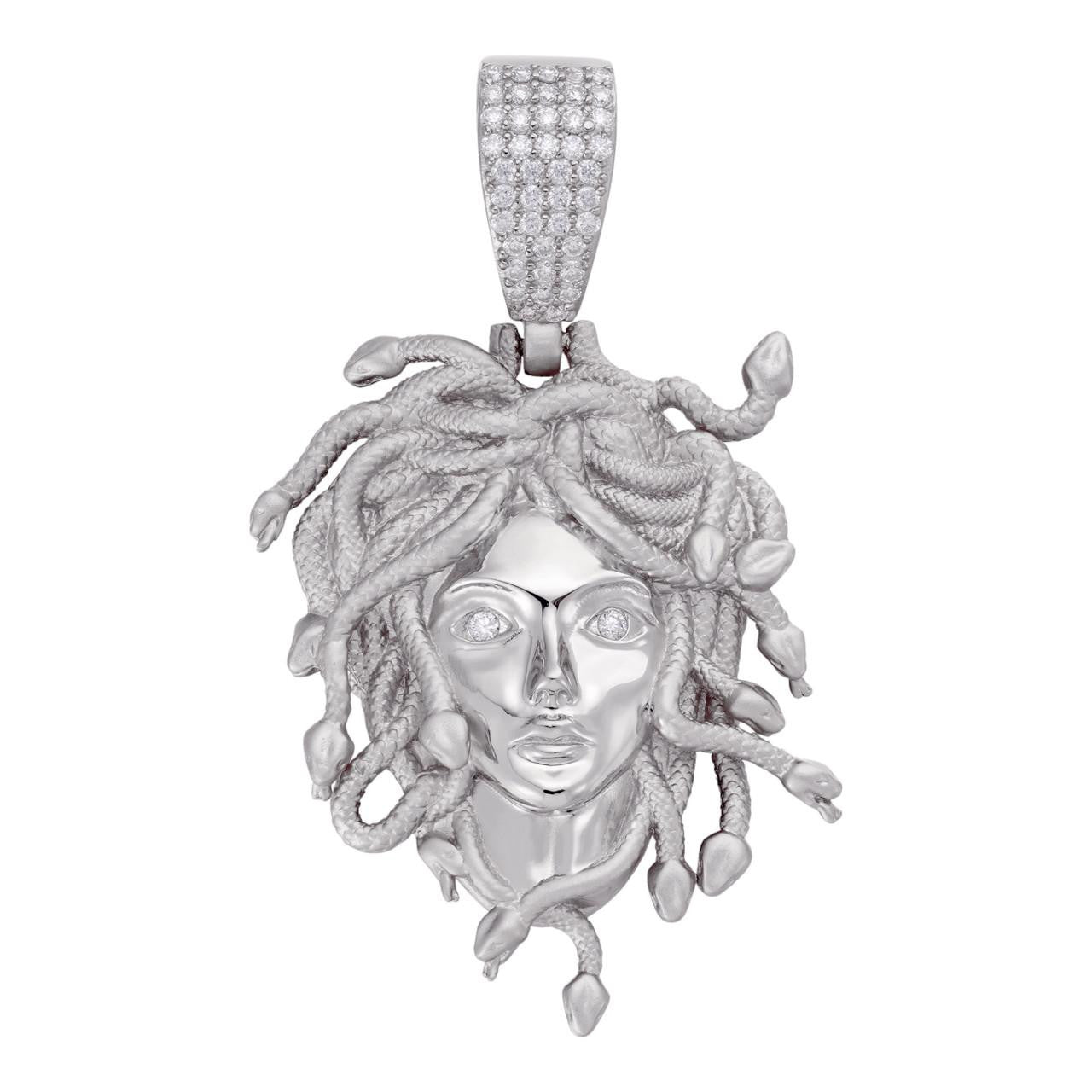 MOISSANITE Medusa Head Pendant - 925 Silver - 3 Sizes 0.75"-2.5"