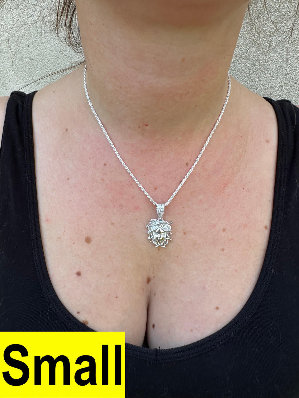 MOISSANITE Medusa Head Pendant - 925 Silver - 3 Sizes 0.75"-2.5"