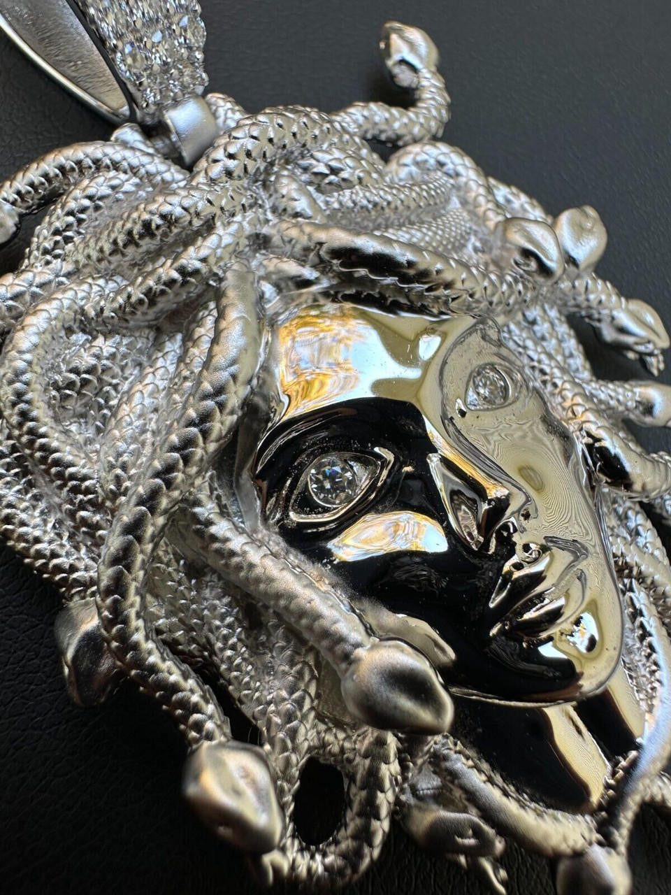 MOISSANITE Medusa Head Pendant - 925 Silver - 3 Sizes 0.75"-2.5"