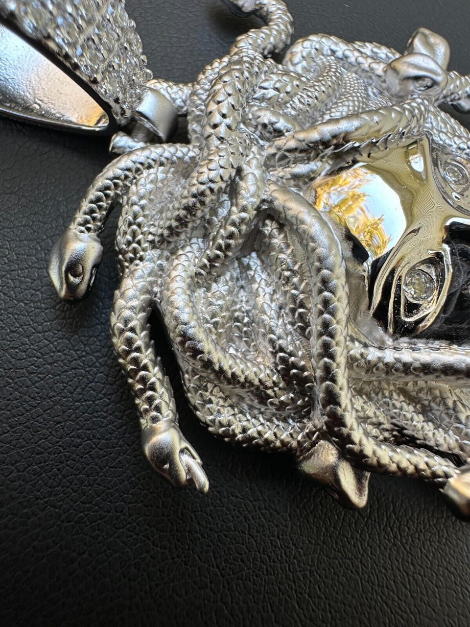 MOISSANITE Medusa Head Pendant - 925 Silver - 3 Sizes 0.75"-2.5"