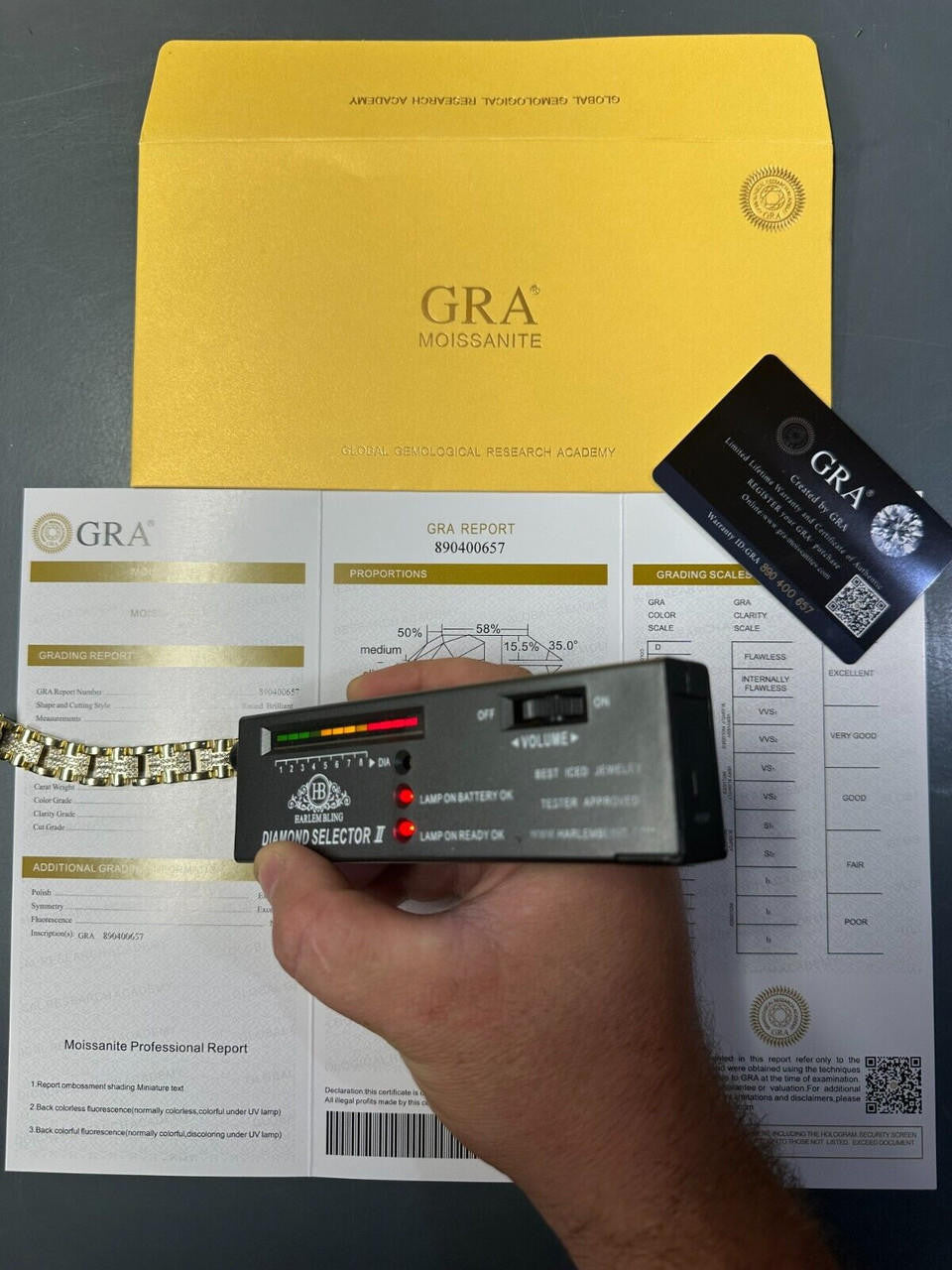 MOISSANITE Custom Hermes Presidential Link Bracelet Iced Out - 14k Gold Vermeil 925 Silver - 12mm - 7.5"-8.5"