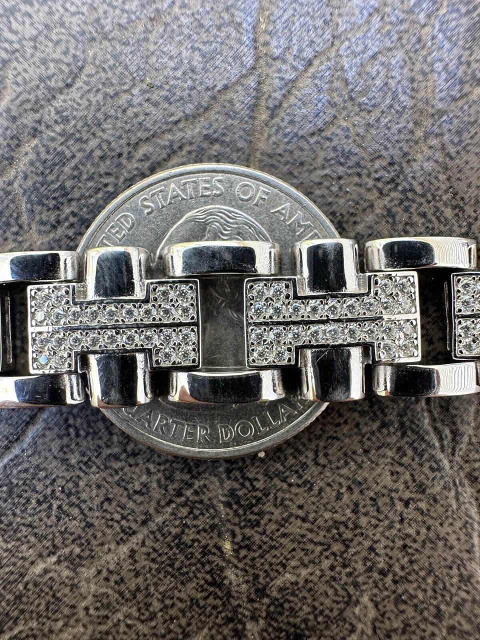 MOISSANITE Custom Hermes Presidential Link Bracelet Iced Out - 925 Silver - 12mm - 7.5"-8.5"