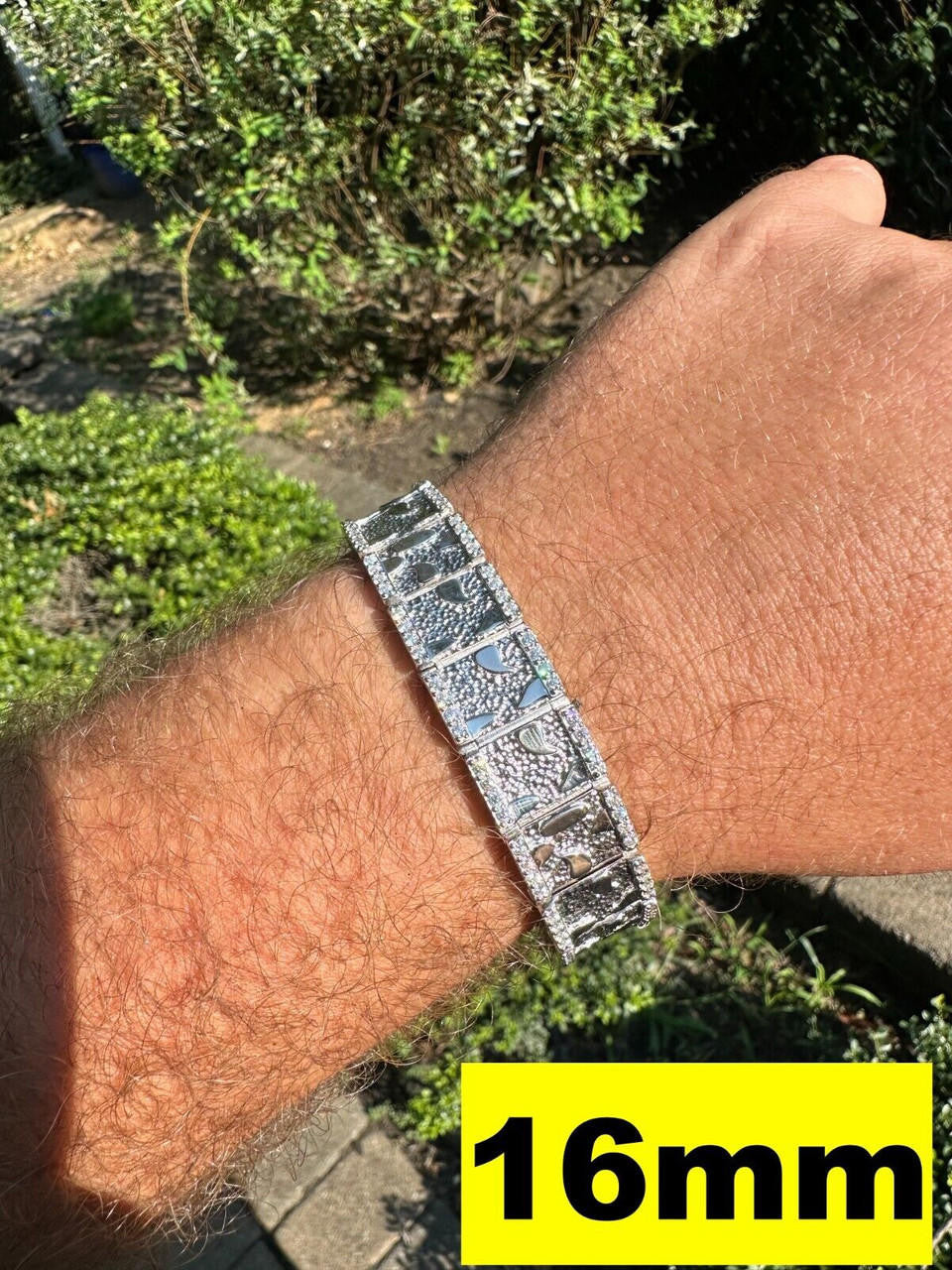 MOISSANITE Classic Nugget Bracelet Iced Out - 14k Gold Vermeil 925 Silver - 925 Silver - 8mm-16mm - 7"-8.5"