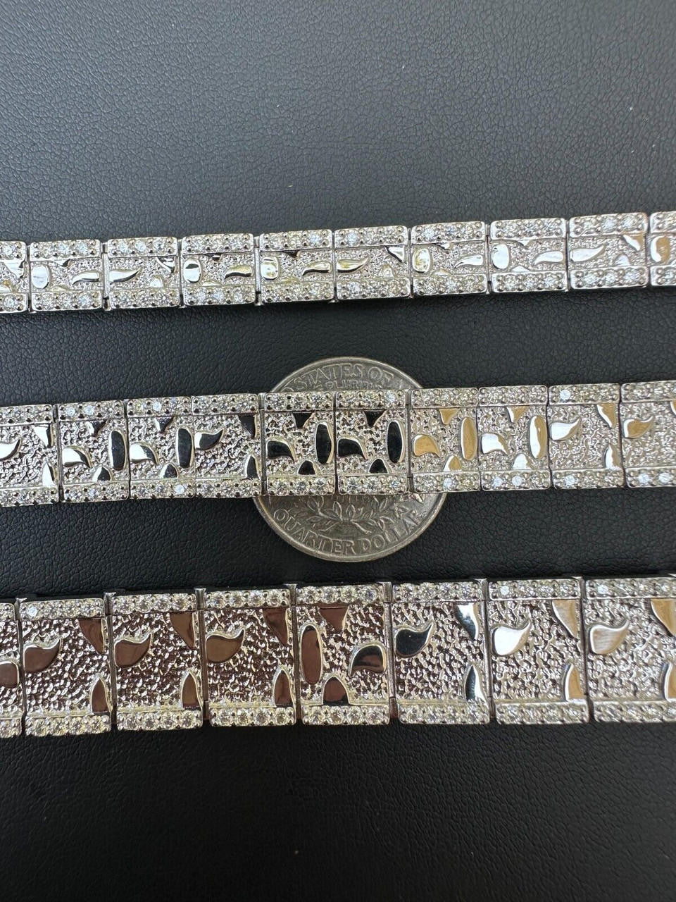 MOISSANITE Classic Nugget Bracelet Iced Out - 14k Gold Vermeil 925 Silver - 925 Silver - 8mm-16mm - 7"-8.5"