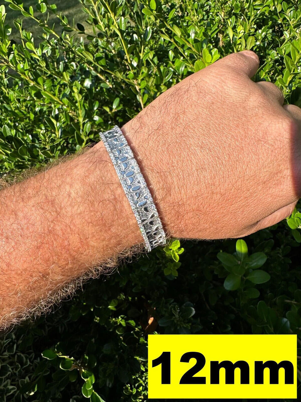 MOISSANITE Classic Nugget Bracelet Iced Out - 14k Gold Vermeil 925 Silver - 925 Silver - 8mm-16mm - 7"-8.5"