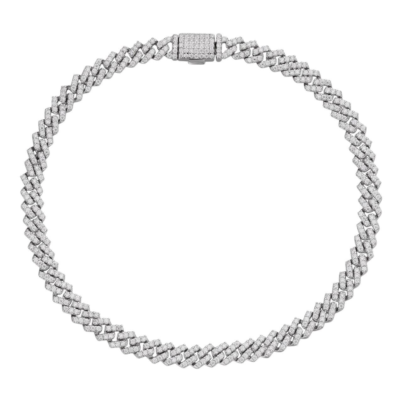 MOISSANITE Micro Prong Miami Cuban Link Bracelet Iced Out - 925 Silver - 5mm - 6" - 8.5"