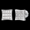 MOISSANITE Modern Baguette Kite Iced Out Earrings - 10k White Gold - 8mm