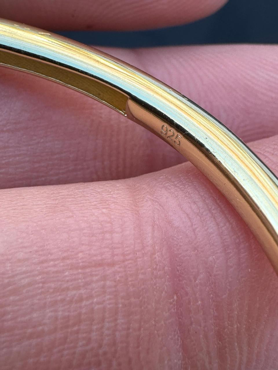 MOISSANITE Nail Bangle Bracelet Iced Out  - 14k Gold Vermeil 925 Silver - 6"-7.5"