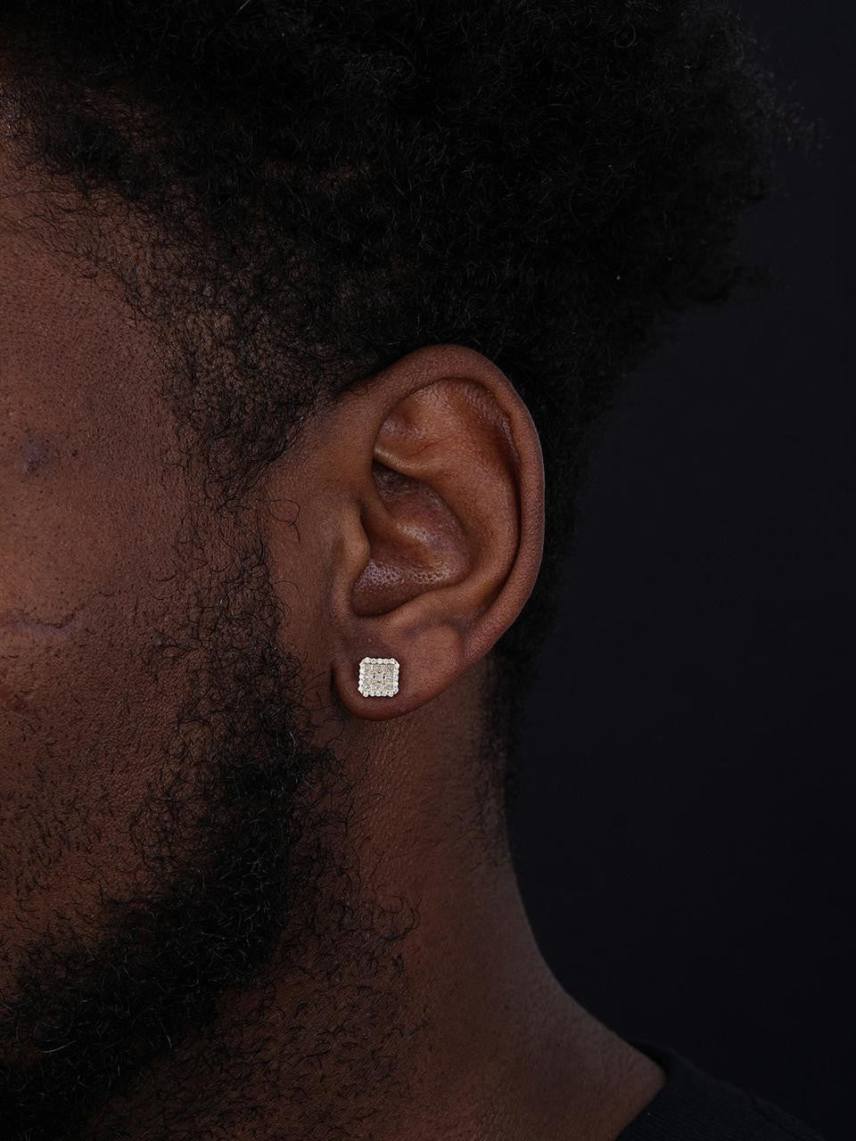 MOISSANITE Northern Ice Cartel Iced Out Earrings - 14k Gold Vermeil 925 Silver - 7mm