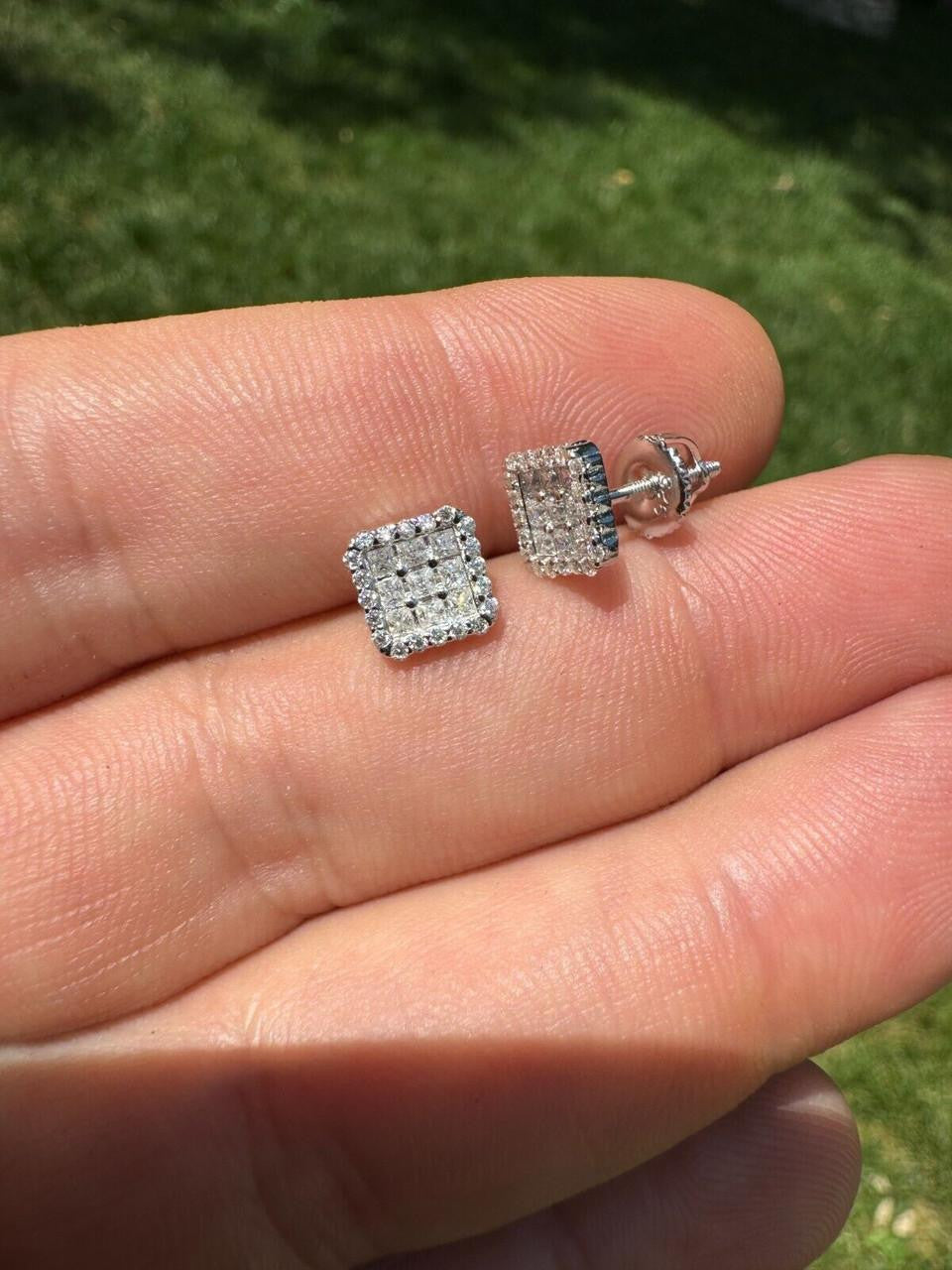 MOISSANITE Northern Ice Cartel Iced Out Earrings - 925 Silver - 7mm
