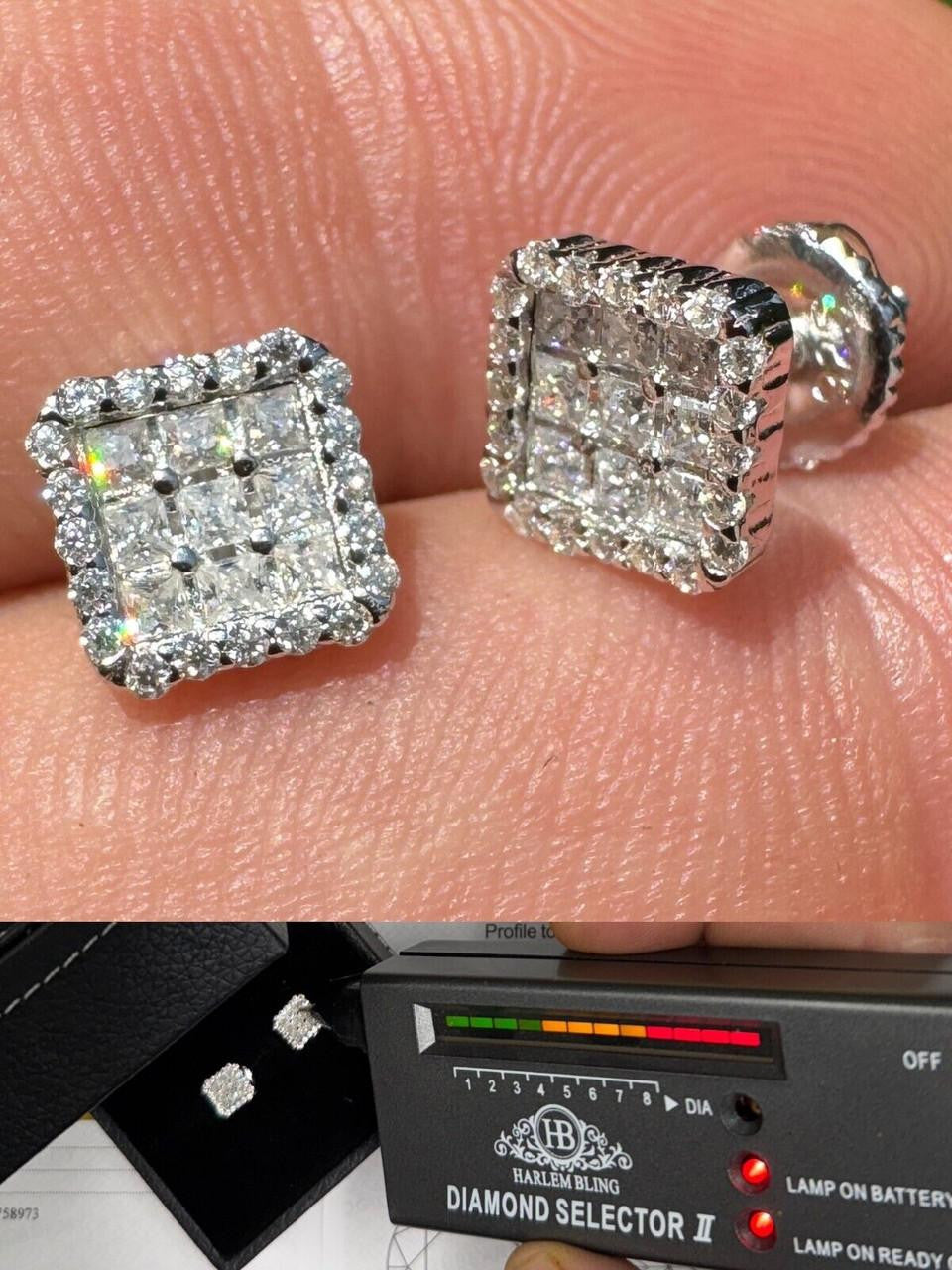 MOISSANITE Northern Ice Cartel Iced Out Earrings - 925 Silver - 7mm