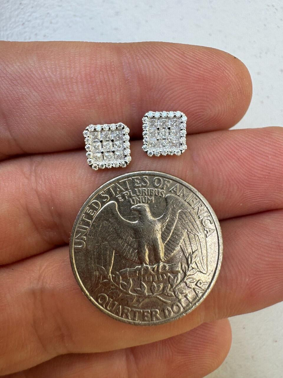 MOISSANITE Northern Ice Cartel Iced Out Earrings - 925 Silver - 7mm