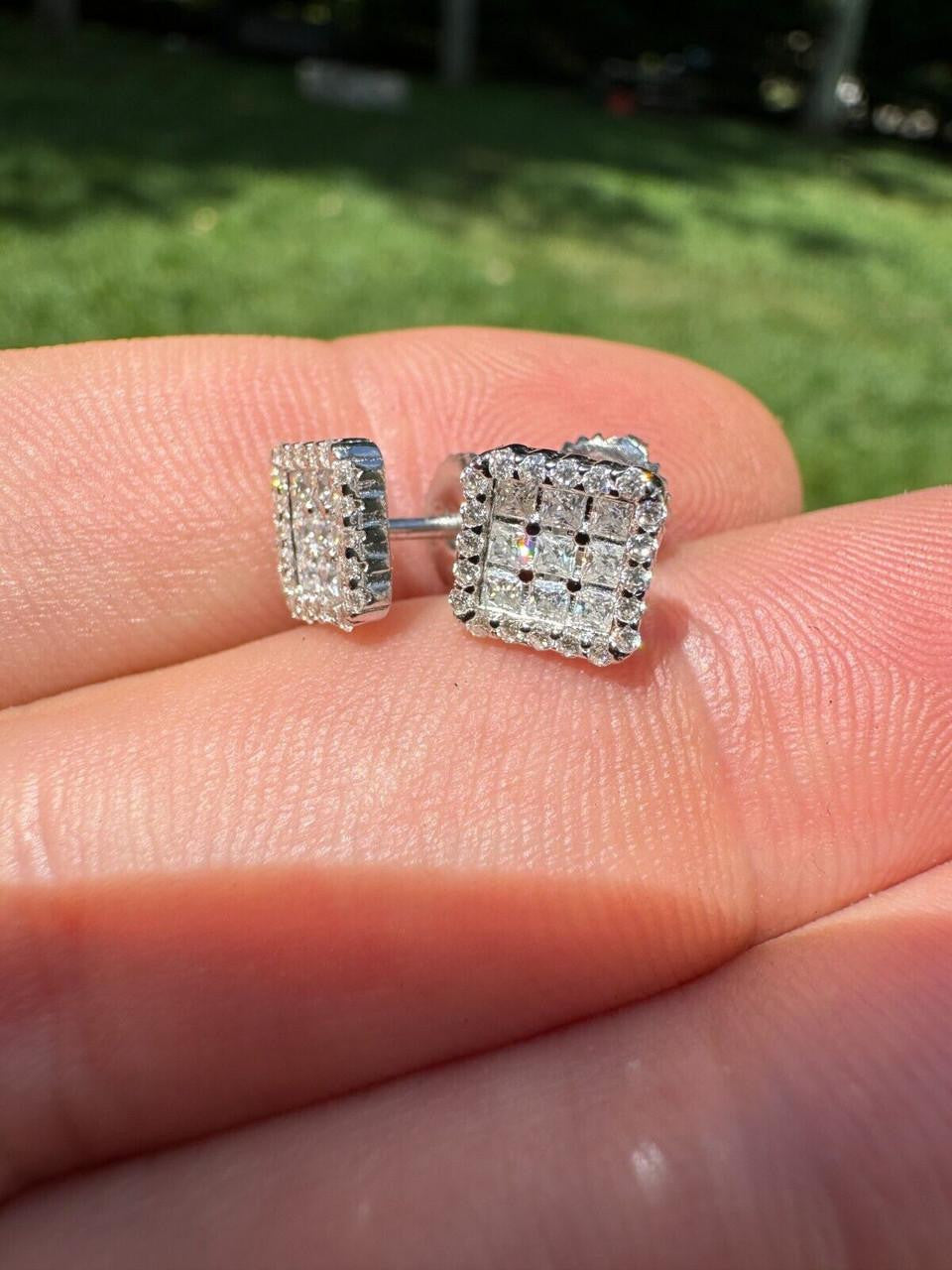 MOISSANITE Northern Ice Cartel Iced Out Earrings - 925 Silver - 7mm