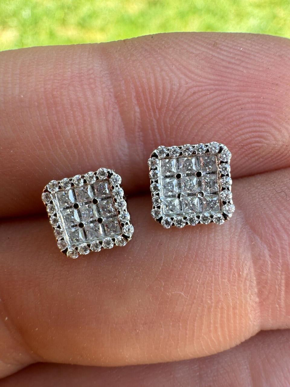 MOISSANITE Northern Ice Cartel Iced Out Earrings - 925 Silver - 7mm