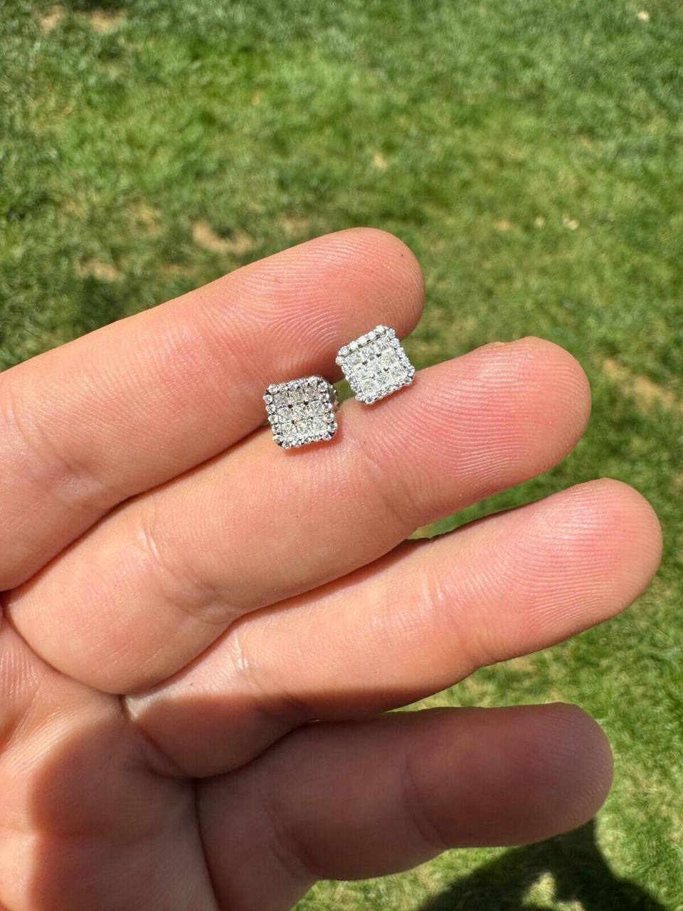 MOISSANITE Northern Ice Cartel Iced Out Earrings - 925 Silver - 7mm